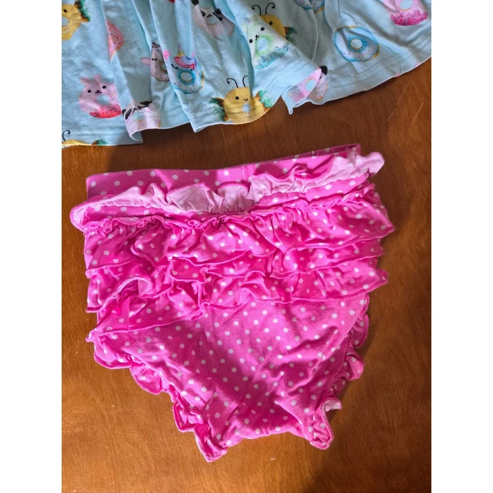 Posh Peanut Baby Girls Animal Donut Peplum Top and Ruffle Bloomer Set 12-18M